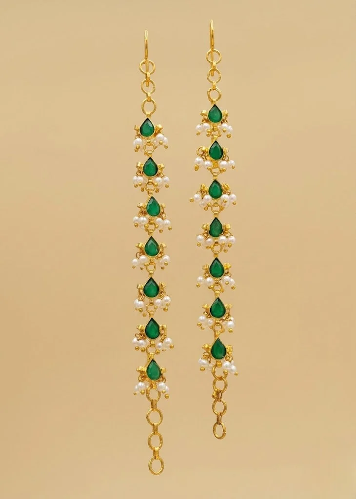 Emerald Pearl Earchain
